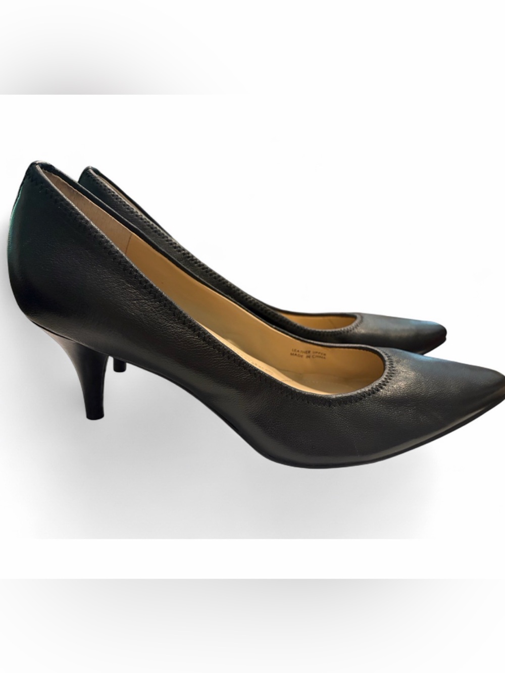 NEW Tahari Black Faux Leather Pumps Womens Size 10
